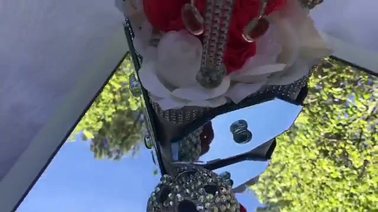 DIY Dollar Tree Wedding Centerpiece Mirror, Bling and Roses