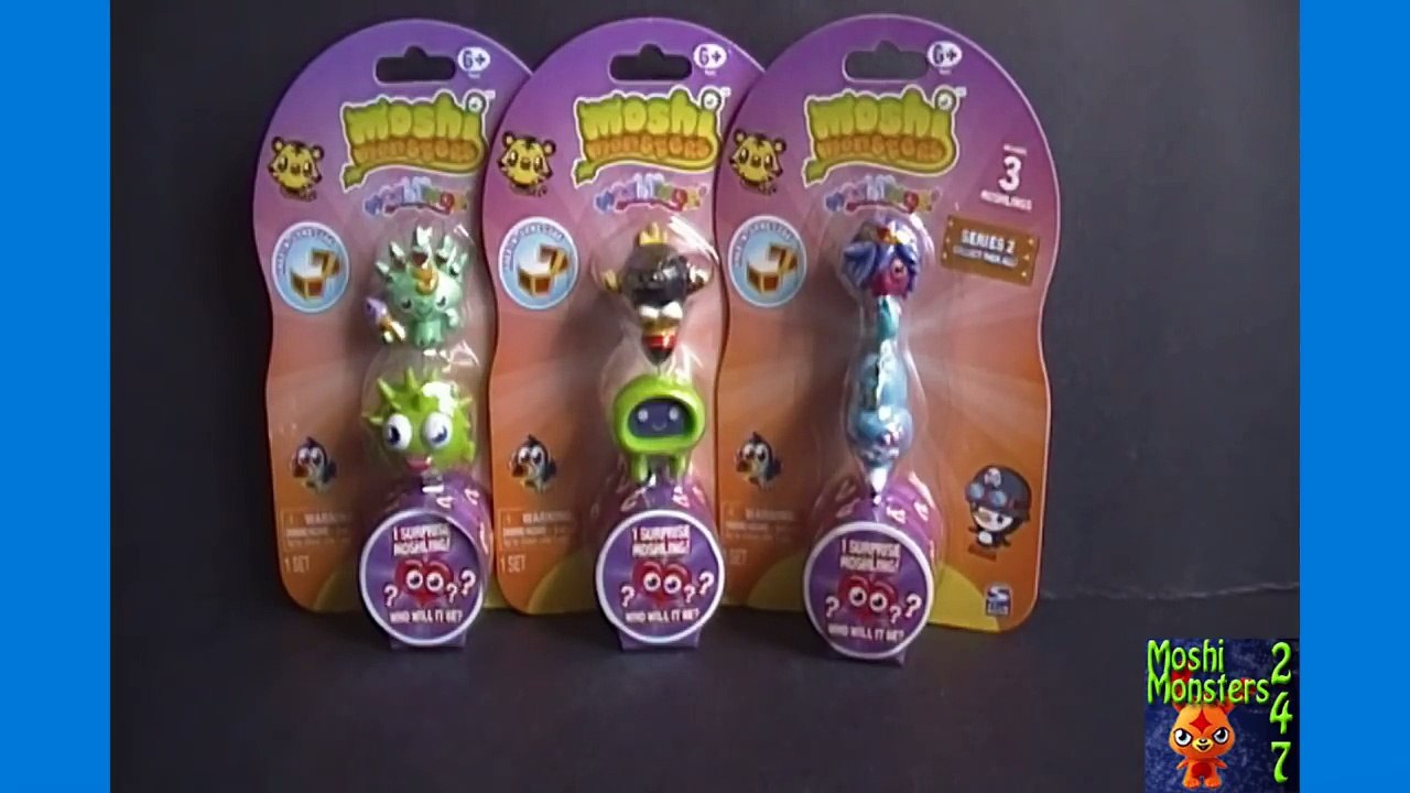 Unboxing 3 Moshi Monsters Moshlings US Series 2 Figure 3-Packs Opening