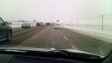 mch40 . winter car accident alberta canada.