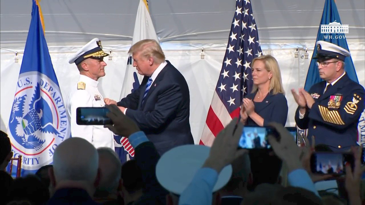 President Trump Awards A Special Coast Guard Medal