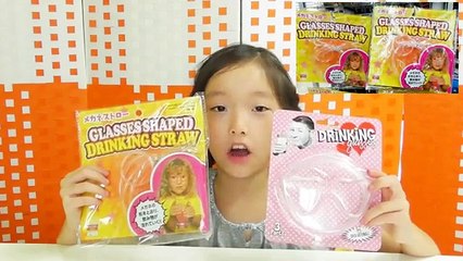 일본 다이소 빨대 안경/Drinking Straw Glasses - $1 Toy by DAISO Japan : Haul TOY (ENG Sub)/ダイソーめがねストロー