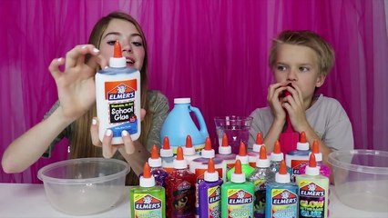 3 Colors Of Glue Slime Challenge! / JustJordan33