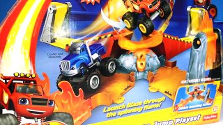 Blaze and the Monster Machines Flaming Volcano Jump Playset and Transformers, Dinotrux