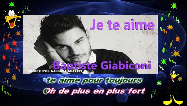 Baptiste Giabiconi - Je te aime KARAOKE / INSTRUMENTAL