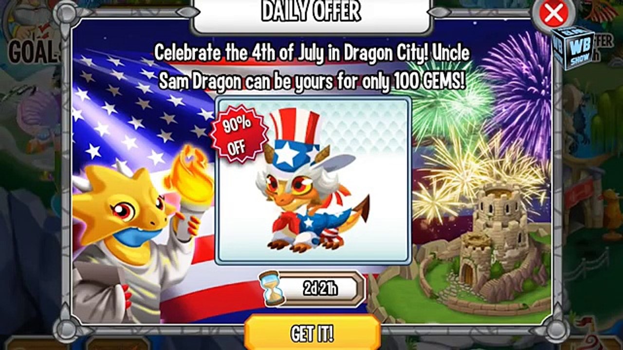 Dragon City Mobile: Dino Island + Uncle Sam Dragon
