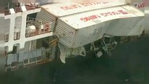 شاهد: سقوط 83 حاوية من سفينة شحن في البحر قرب أستراليا