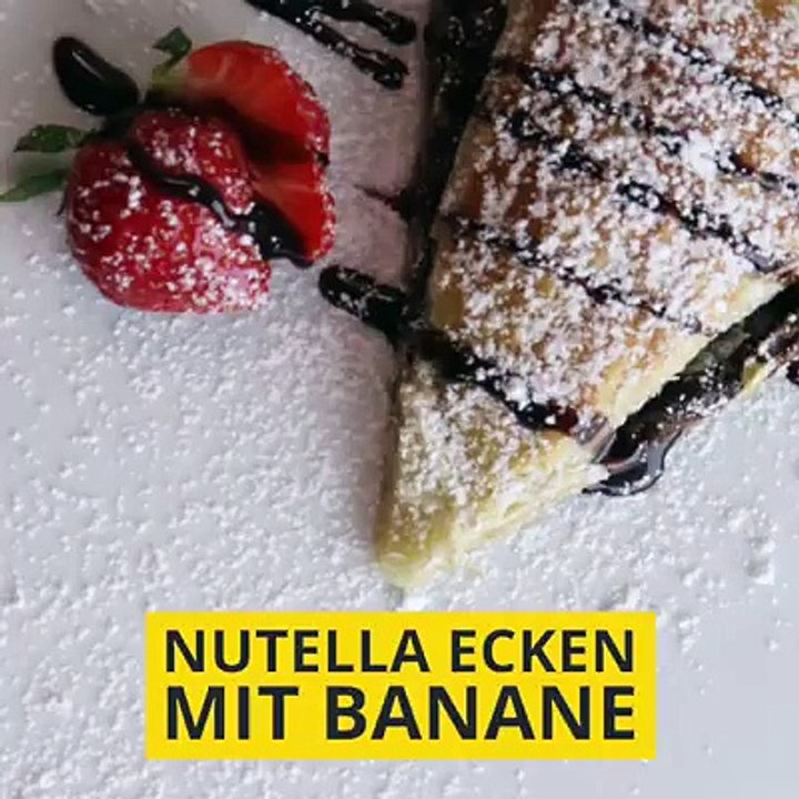 Leckerster Nachtisch ever: Nutella-Ecken mit Banane ZUM REZEPT 