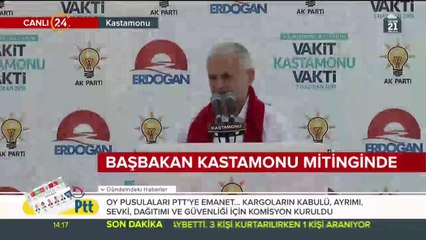 Başbakan Binali Yıldırım, Kastamonu'da konuşma yapıyor