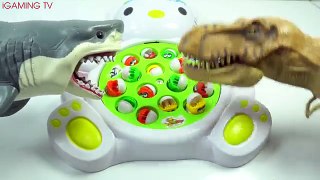 SHARK VS DINOSAURS REAL LIFE | SHARK VS DINOSAUR T-REX FISHING FISH TOYS FOR KIDS