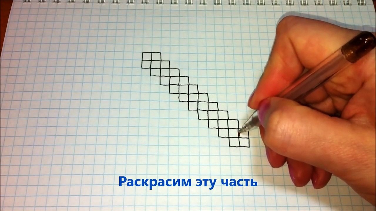 Простые рисунки #414 Топор из Майнкрафт / Minecraft