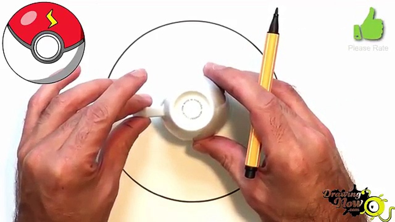 How to Draw a Pokeball from Pokemon Go - Pikachu Ball (NARRATED)