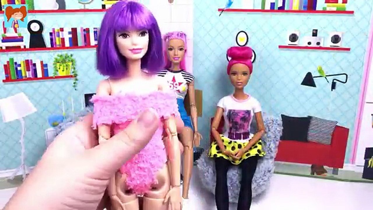 Barbie Dikişsiz Kıyafet Yapımı - Kolay Yoldan Barbie Bebek Giydirme