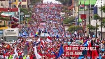 Miles marchan convocados por sindicatos contra reforma fiscal en Costa Rica