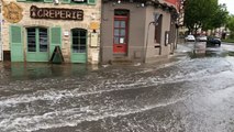 Après l’orage, la place Théodore-Decker inondée