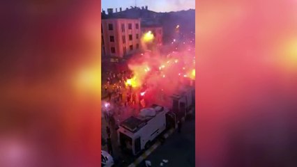 Kadıköy'de Fenerbahçe taraftarının coşkusu