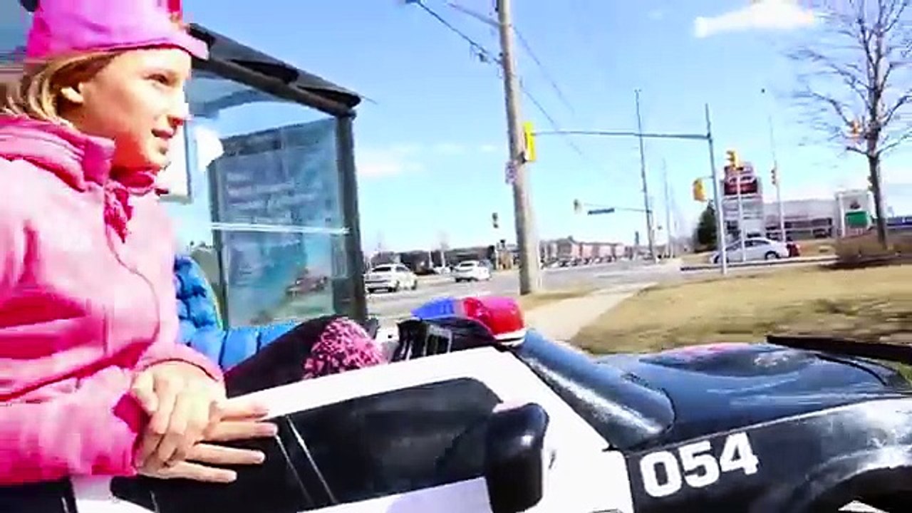 KIDS Driving Power Wheels Ride On Car to a DRIVE THRU