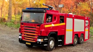 Realistic RC experience - 1/14 scale Scania fire truck emergency fire dispatch(NEW BGM)