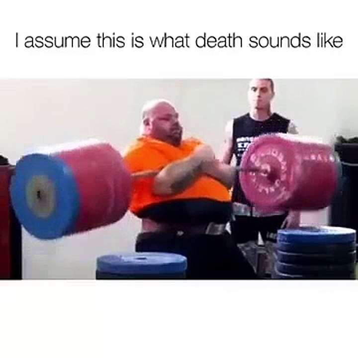 Fat Guy Lifting Heavy Weights With Weird Screaming