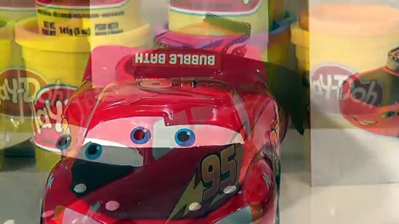 Play Doh Pixar Cars Lightning McQueen, we make Heavy Metal Lightning McQueen Chase Edition using Pla