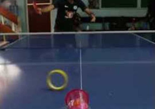 Man Pulls off Incredible Ping Pong Shot