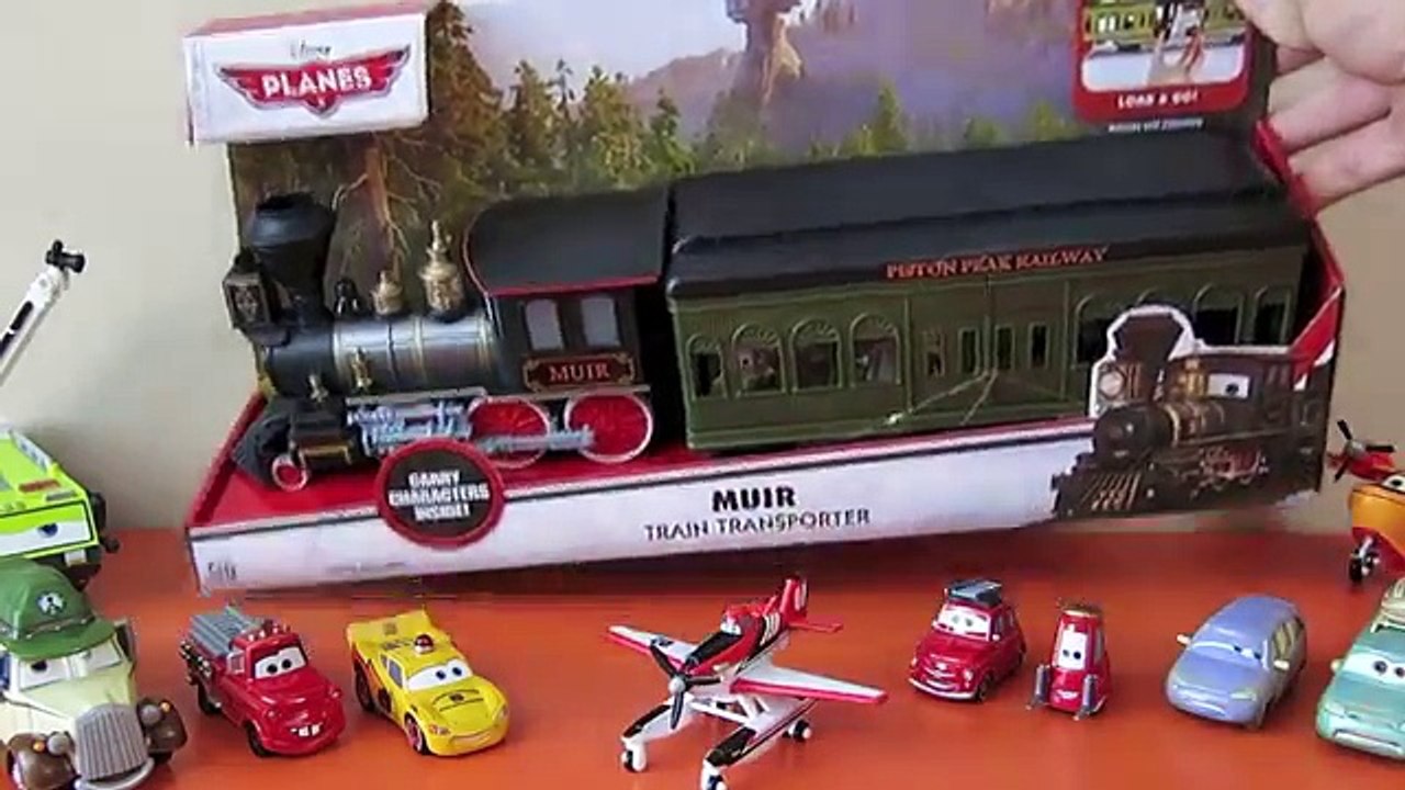 DISNEY PLANES FIRE & RESCUE SQUAD MUIR TRAIN TRANSPORTER STEAM ENGINE DUSTY PISTON PEAK