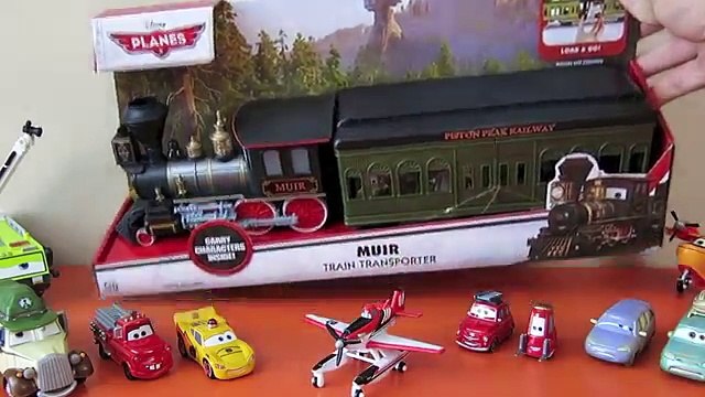 DISNEY PLANES FIRE & RESCUE SQUAD MUIR TRAIN TRANSPORTER STEAM ENGINE DUSTY PISTON PEAK