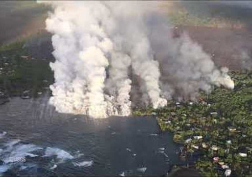 Kilauea Lava Flow Rolls Into Sea at Kapoho Bay