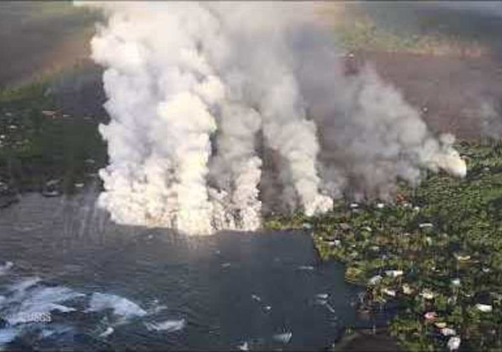 Kilauea Lava Flow Rolls Into Sea at Kapoho Bay