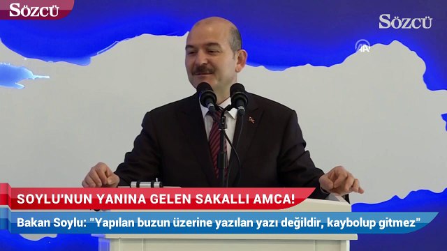 Süleyman Soylu'nun yanına gelen sakallı amca