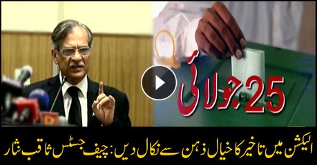 Elections on time at all costs: CJP Saqib Nisar