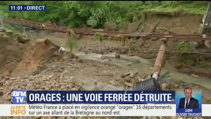 En Bretagne, les orages ont détruit une voie ferrée