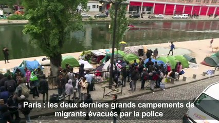 Paris: évacuation du camp de migrants du canal Saint-Martin