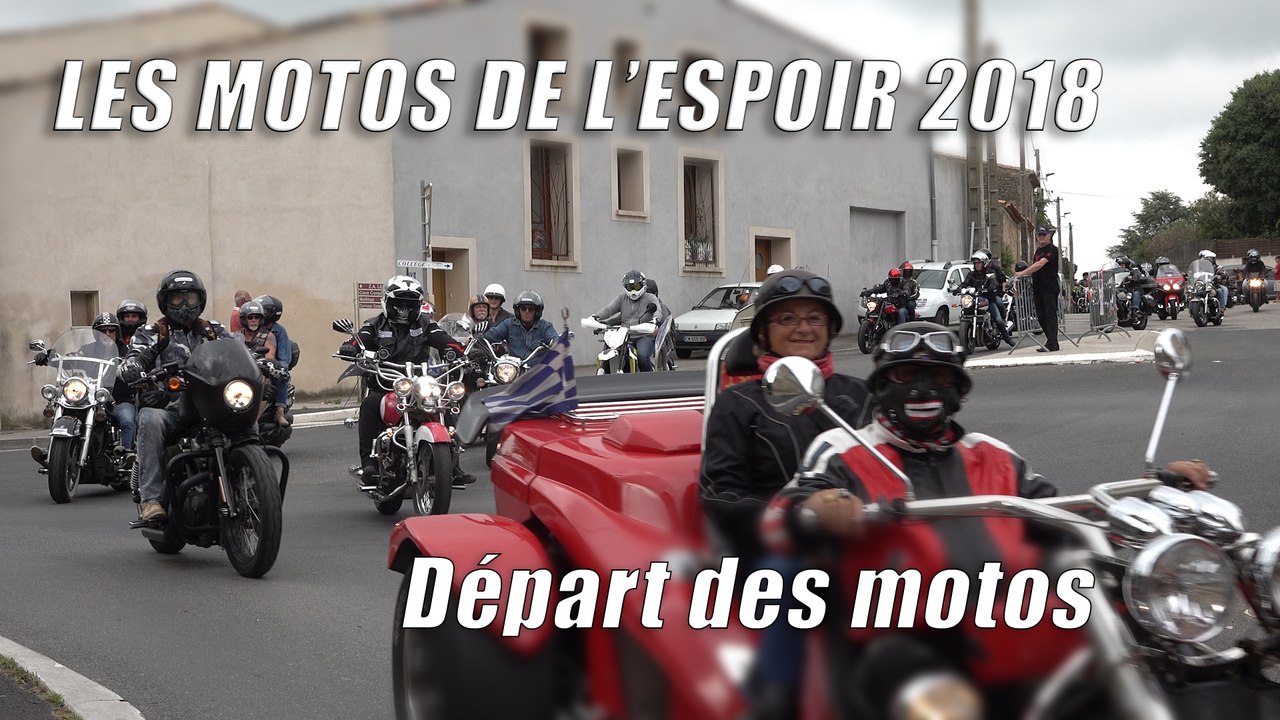 Les motos de l'espoir 2018 à Poussan : départ des motos  3' 08"