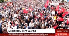 İnce, Van mitinginde Erdoğan’ın ‘promter krizi’nin görüntülerini izletti