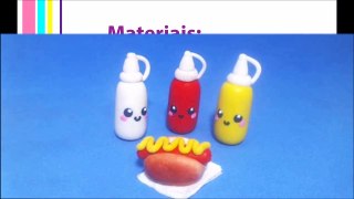 Como Fazer Comida de Boneca #4: Cachorro Quente, Maionese, Ketchup e Mostarda