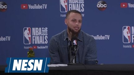 Steph Curry is all smiles after taking Game 2 from the Cavaliers