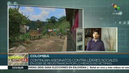 Asesinan a 60 líderes sociales colombianos en lo que va de 2018
