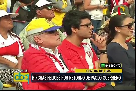 Centro de Lima: hinchas de la Bicolor celebraron goles en el regreso de Paolo Guerrero