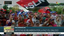 Artistas se manifiestan por la paz en suelo nicaragüense