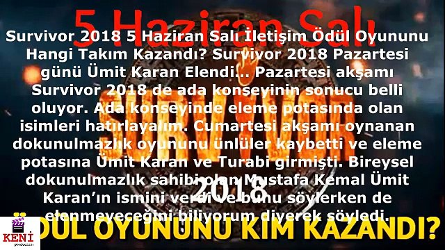 Survivor 2018 5 Haziran Salı Ödül Oyununu Hangi Takım Kazandı?