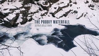 4K Winter Waterfall Scene - Probiy Waterfall, the Carpathians, Ukraine - Trailer 49