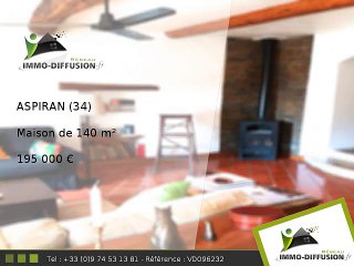 Maison A vendre Aspiran 140m2 - Centre village