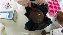 Layered chocolate and cream soap cake