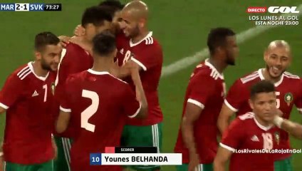 Younès Belhanda Goal HD - Slovakia 1-2 Morocco - 04.06.2018