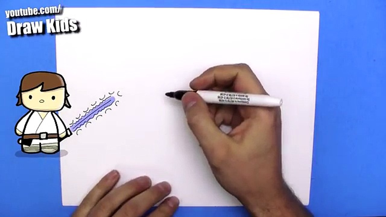 How To Draw Cute Cartoon Luke Skywalker - EASY Chibi - Step By Step Kawaii