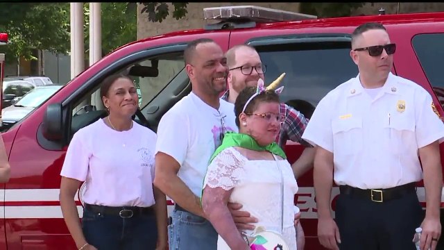 Fire Department Welcomes Home Girl Burned in Day After Christmas Blaze