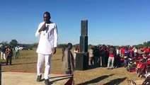 MDC Alliance presidential candidate Nelson Chamisa addressing people in Mahusekwa in Mashonaland East province