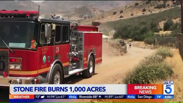 Stone Fire Burns Nearly 1,000 Acres in Southern California