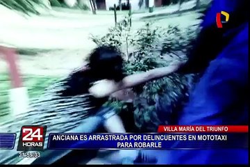 VMT: delincuentes en moto arrastran a adulta mayor por robarle un celular