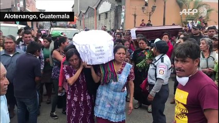 Funeral procession for the victims of the volcanic eruption